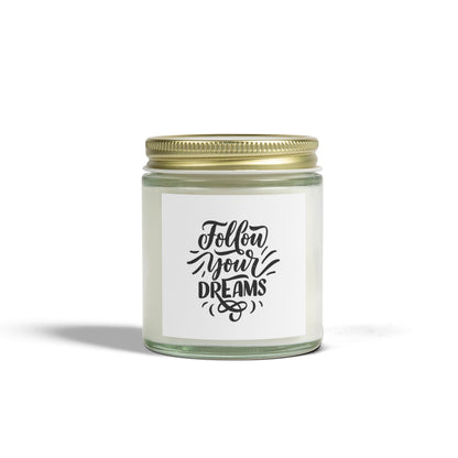 Follow your dreams Scented Candles, Coconut Apricot Wax (4oz)